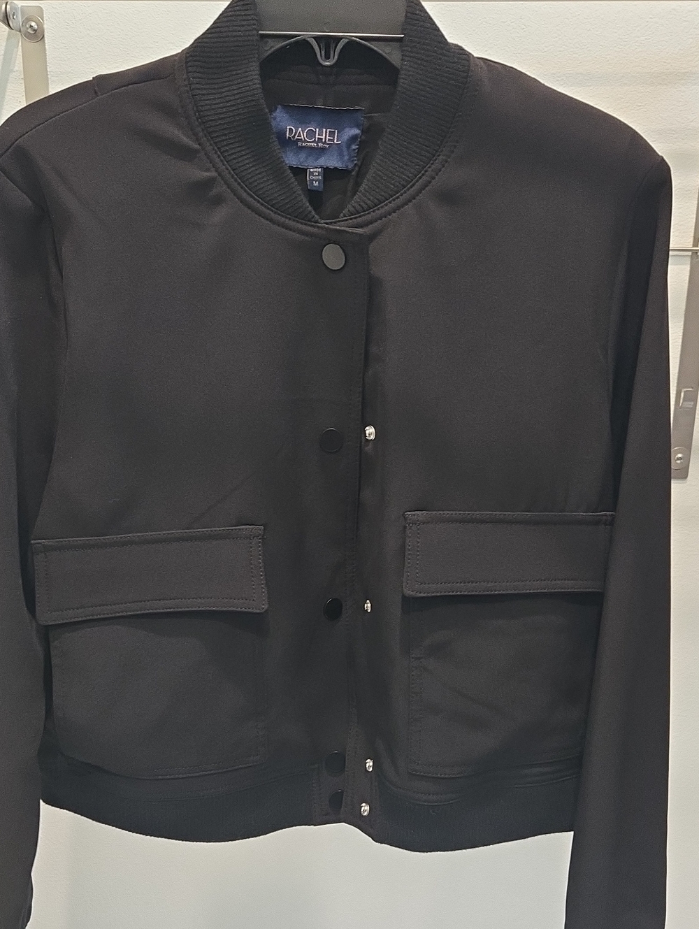 Rachel black snap-front cropped jacket